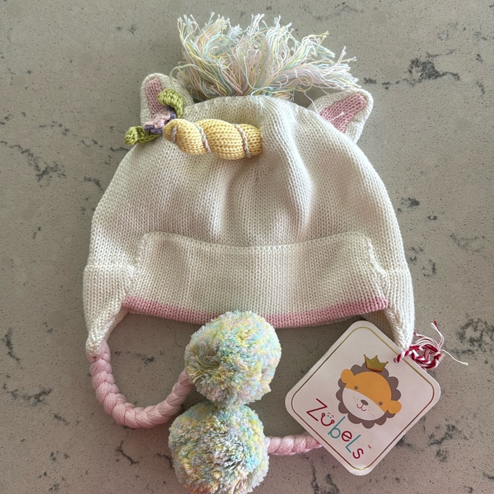 Zubels unicorn crochet hat // size: 1/2Y